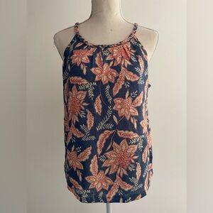 Rachel Zoe Navy and Coral Floral Camisole